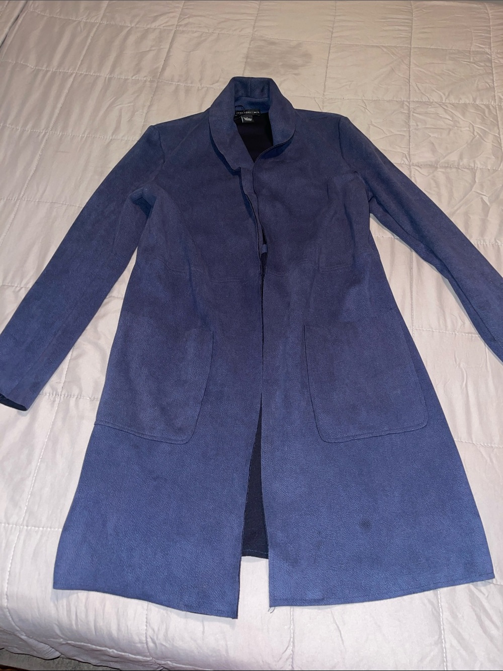 Joan Vass Blue Women's Trench Coat